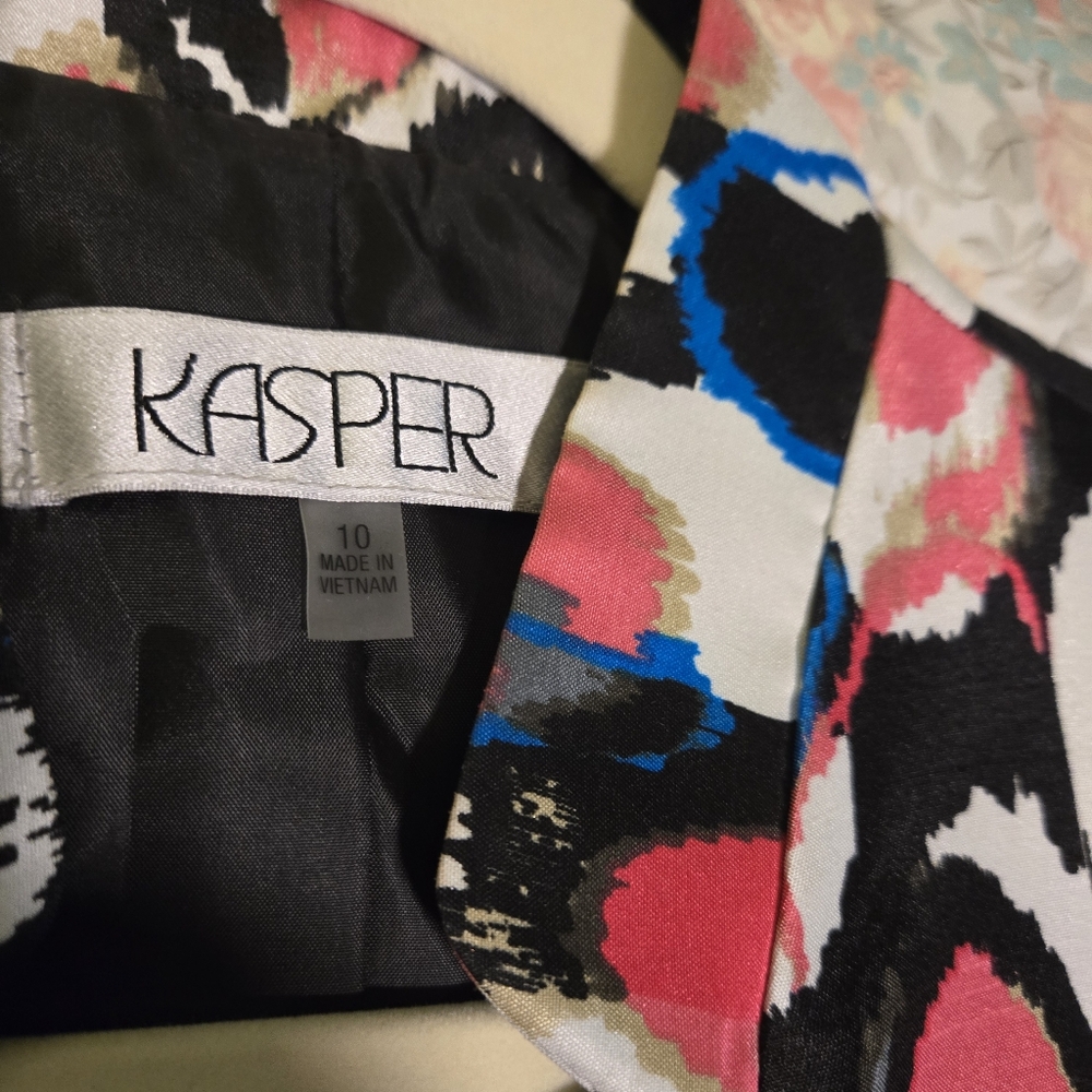 Vintage Kasper Women's Multicolor Blazer Size 10 Shoulder Pads Artsy - Picture 6 of 6